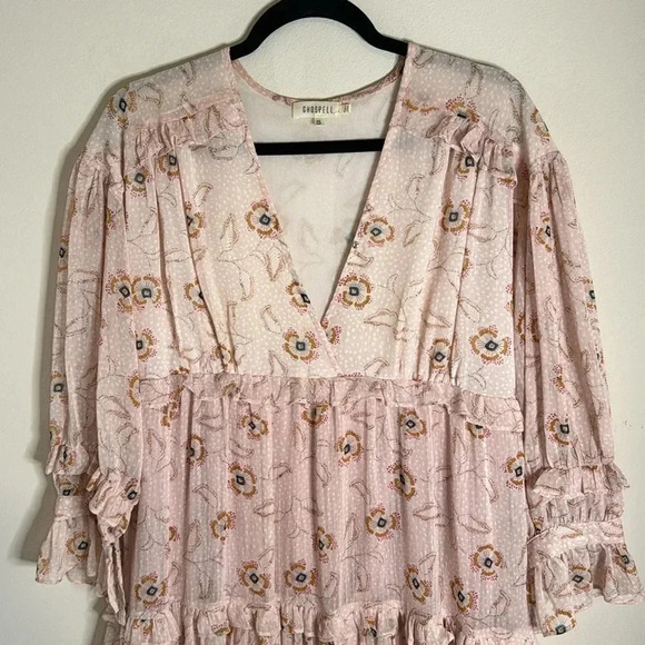 Ghospell Midi Dress Tiered Floral Size Small - Picture 5 of 7